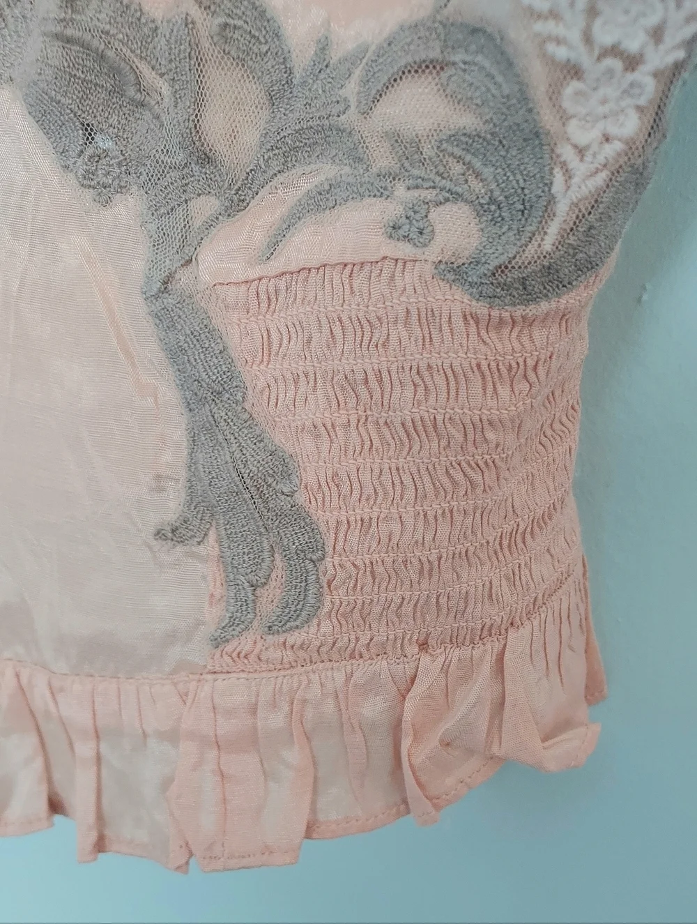 Free People Revolve Say It Again Silky Blush Cropped Top Size Medium